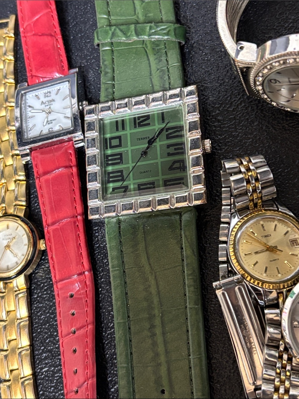 Leather Stainless Steel Bundle of Watches NEED BATTERIES! 10 Watch Mixed Brands - Picture 4 of 10